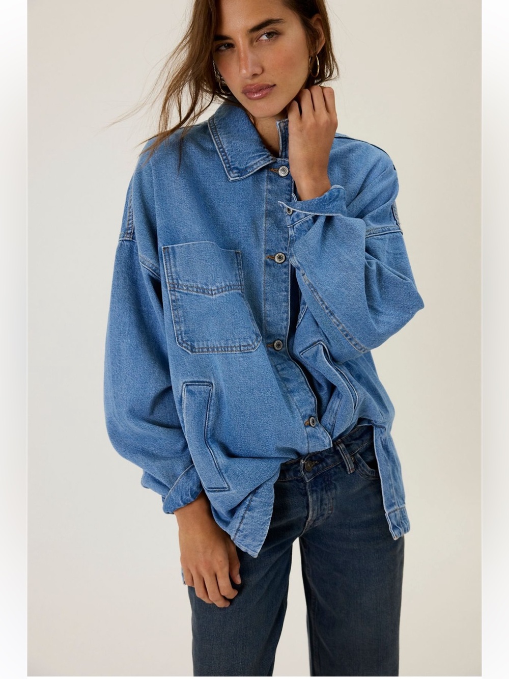 Free People Madison City Denim Jacket medium nwt